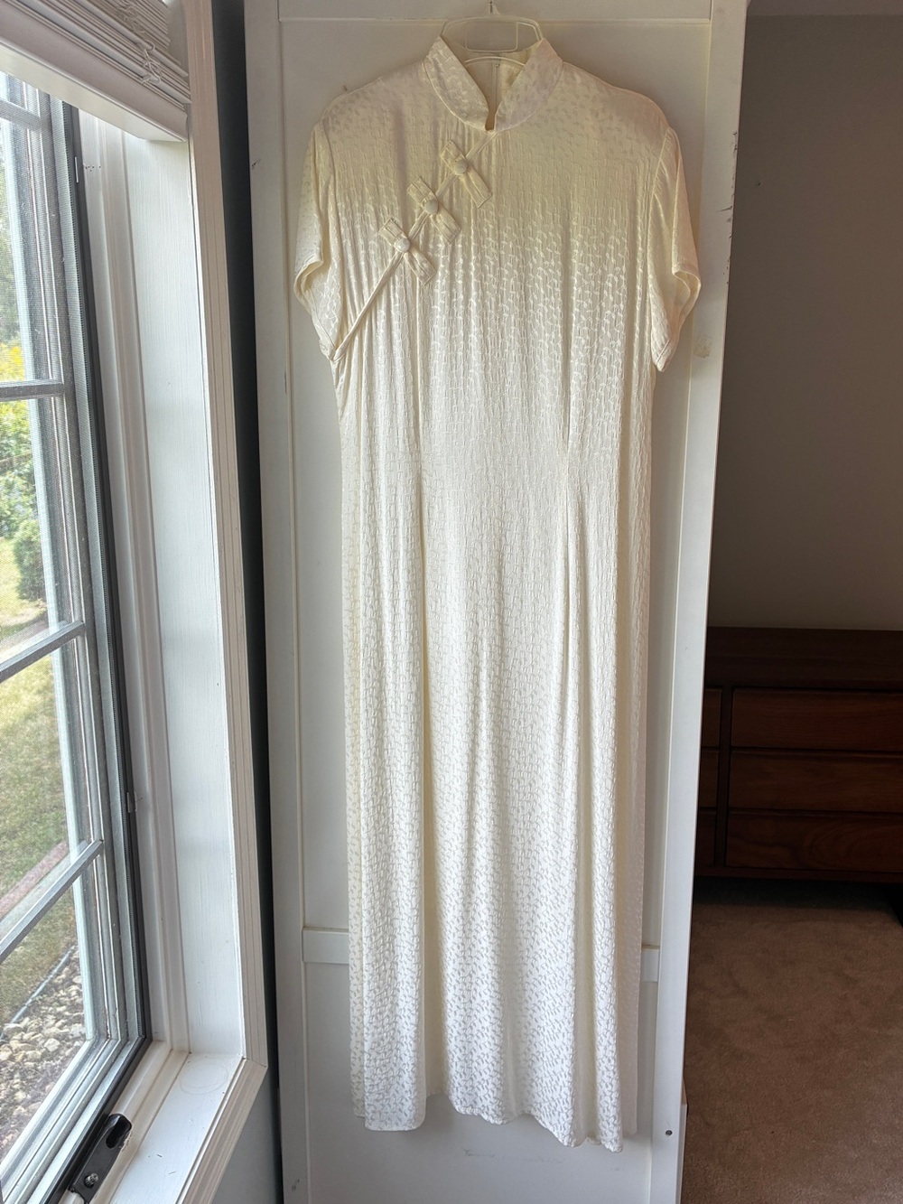 Vintage Dawn Joy & Company Cheongsam-style Asian Inspired White Dress
